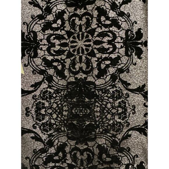 NWT MAURICES WO SIZE Small Black velvet accent design Silver Metallic dress - Picture 12 of 12